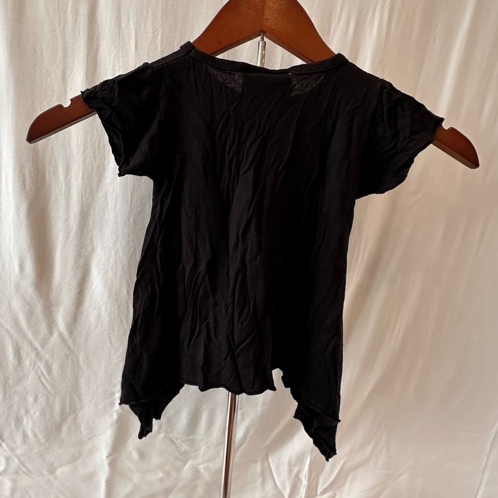 Designer- Dori Creations- Asymmetrical Black Kids Short Sleeve Tee - Picture 5 of 6